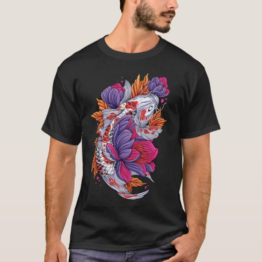 bunte Koi-Fische T-Shirt (Vorderseite)