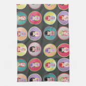Bunte Kokeshi Puppen Handtuch (Vertikal)