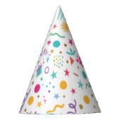 Bunte Konfetti-Party Partyhütchen (Vorderseite)