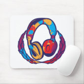Bunte Kopfhörer Mousepad (Mit Mouse)