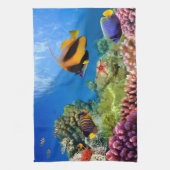 Bunte Koralle u. tropische Fische Küchentuch (Vertikal)