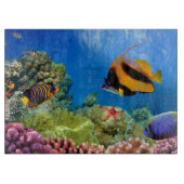 Bunte Koralle u. tropische Fische Schneidebrett (Vorderseite)