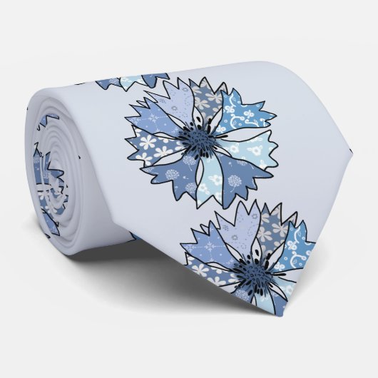 bunte Kornblume Krawatte (Gerollt)