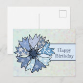bunte Kornblume Postkarte (Vorne/Hinten)