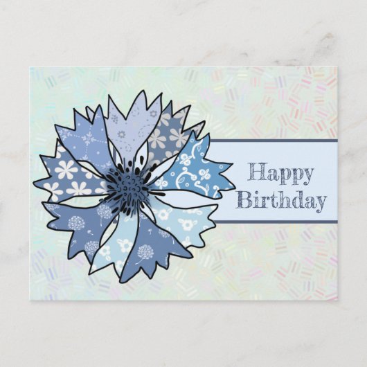 bunte Kornblume Postkarte (Vorderseite)
