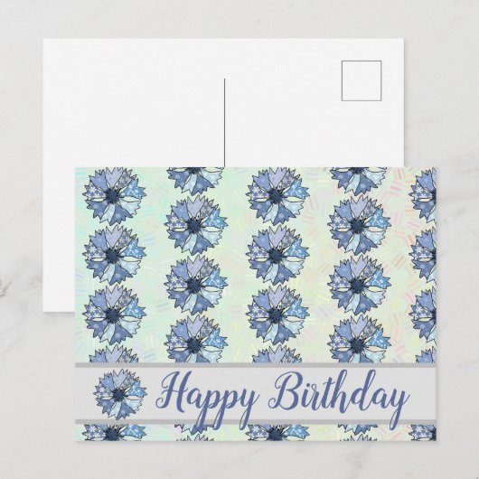 bunte Kornblume Postkarte (Vorne/Hinten)