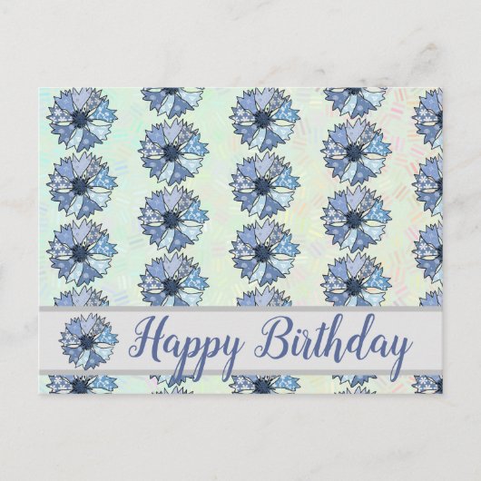 bunte Kornblume Postkarte (Vorderseite)