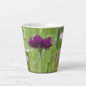 Bunte Kornblumen Collage Latte Tasse (Vorderseite)