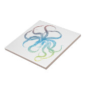 bunte Kraken-Silhouette Fliese (Seite)