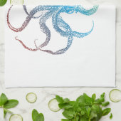 bunte Kraken-Silhouette Handtuch (Gefaltet)