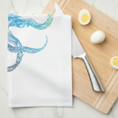 bunte Kraken-Silhouette Handtuch (Viertel Falte)