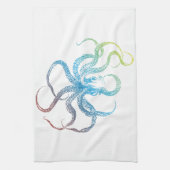 bunte Kraken-Silhouette Handtuch (Vertikal)
