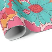 Bunte Krankenpflegerin Floralmuster (1) Geschenkpapier (Rolleneckpunkt)