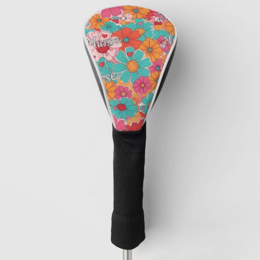 Bunte Krankenpflegerin Floralmuster (1) Golf Headcover (Vorderseite)