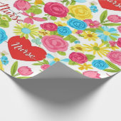 Bunte Krankenpflegerin Floralmuster (2) Geschenkpapier (Ecke)