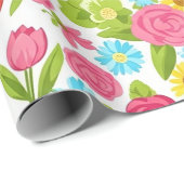 Bunte Krankenpflegerin Floralmuster (2) Geschenkpapier (Rolleneckpunkt)