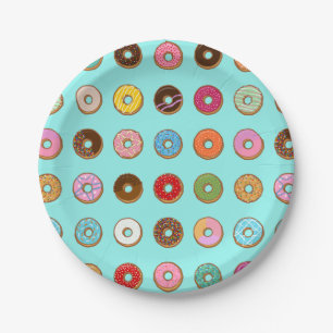 Bunte Krapfen Pappteller