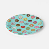 Bunte Krapfen Pappteller (Schrägansicht)