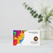 Bunte kreative Farben-Spritzer-Schalen-Farbe Visitenkarte (Stehend Vorderseite)