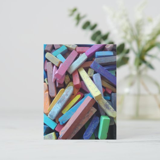bunte Kreide Postkarte (Stehend Vorderseite)