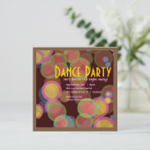 Bunte Kreis-Disco-Licht-Tanz-Party Einladung (Stehend Vorderseite)