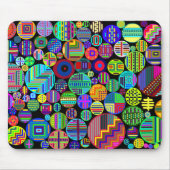 Bunte Kreise auf schwarzem Hintergrund Mousepad (Vorne)