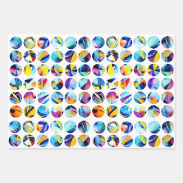 Bunte Kreise auf weißem Hintergrund Geschenkpapier Set