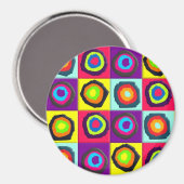 Bunte Kreise in Quadraten Magnet (Vorderseite/Rückseite)