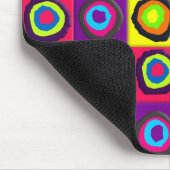 Bunte Kreise in Quadraten Mousepad (Ecke)