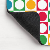 Bunte Kreise u. Quadrat-Muster Mousepad (Ecke)