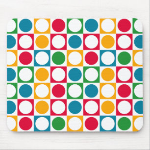 Bunte Kreise u. Quadrat-Muster Mousepad