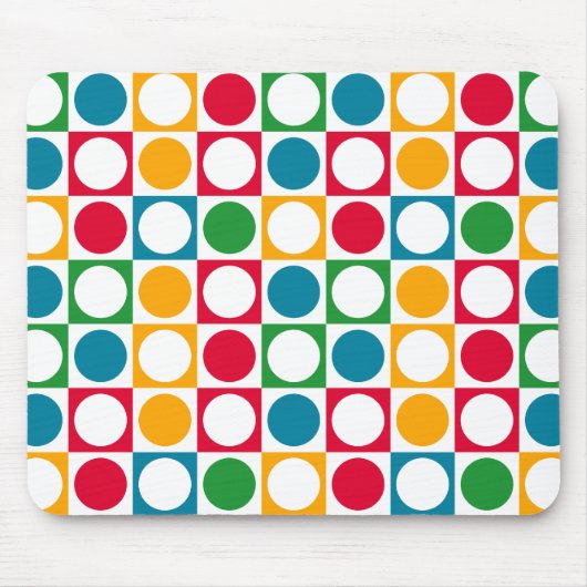 Bunte Kreise u. Quadrat-Muster Mousepad (Vorne)