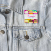 Bunte Kuchen-NamensAbzeichen Button (Beispiel)