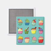 Bunte Kuchen und Eis Niedlich Aquamarin Magnet (Vorderseite/Rückseite)