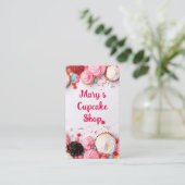 bunte Kuchen und Süßigkeiten Visitenkarte (Stehend Vorderseite)