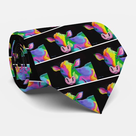 Bunte Kuh Krawatte (Gerollt)