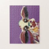 Bunte Kuh mit gefühlvolle Augen-Puzzlespiel Puzzle (Vertikal)