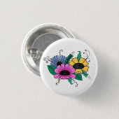 Bunte, kühne Florals Button (Vorne & Hinten)