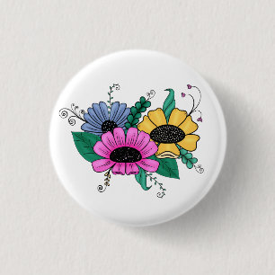 Bunte, kühne Florals Button