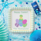 Bunte Küken-Eier Frohe Ostern Pappteller (Party)