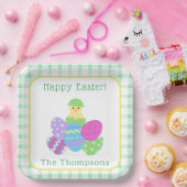 Bunte Küken-Eier Frohe Ostern Pappteller (Party)