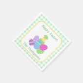 Bunte Küken Ostereier Frohe Ostern Serviette (Ecke)