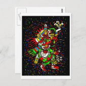 bunte kukulcan Postkarte (Vorne/Hinten)