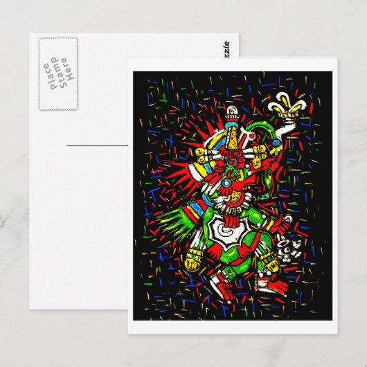 bunte kukulcan Postkarte (Vorne/Hinten)