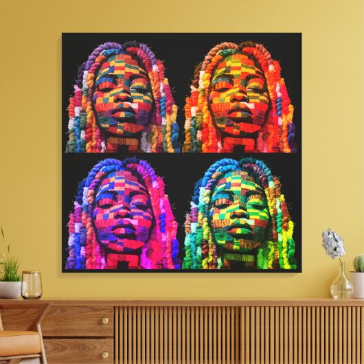 Bunte Kunst des Quiltens feiern Leinwanddruck (Insitu (Wohnzimmer))