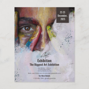 Bunte Kunstausstellungsflyer Portrait, Kunst Flyer