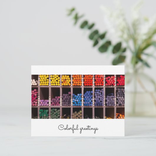 bunte Künstlerfarben im Fach Postkarte (Stehend Vorderseite)