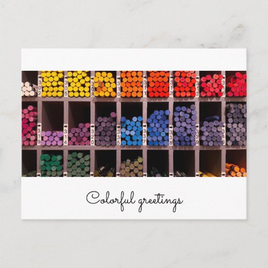 bunte Künstlerfarben im Fach Postkarte (Vorderseite)