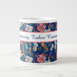 Bunte Kunstzubehör Kreative Muster für Künstler Jumbo-Tasse