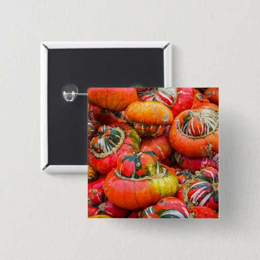 Bunte Kürbis Button (Vorne & Hinten)